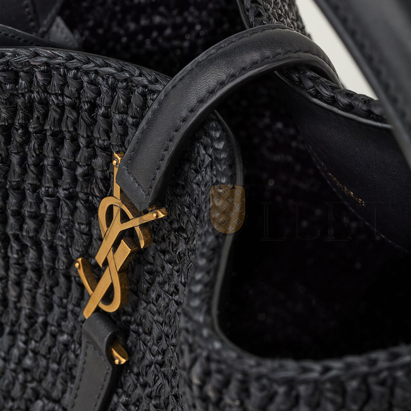 Y*L le 37 in woven raffia and vegetable-tanned leather 773991gaaec1000 (20*25*16cm)